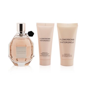 วิกเตอร์ & รอฟ Flowerbomb Coffret: Eau De Parfum Spray 100ml + Body Cream 40ml + Shower Gel 50ml