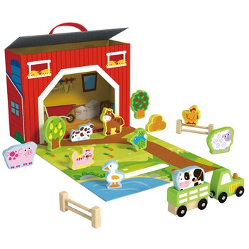Tooky Toy Co Farm Play Box