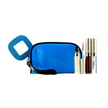 ชุดลิปกลอส Lip Gloss Set With Blue Cosmetic Bag (3xMode Gloss, 1xกระเป๋าเครื่องสำอาง)
