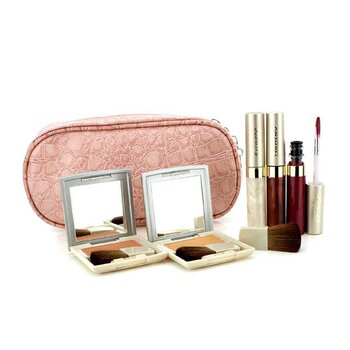 ชุดกระเป๋าเครื่องสำอาง Cheek & Lip Makeup Set With Pink Cosmetic Bag (2xCheek Color, 3xMode Gloss, 1xBrush, 1xCosmetic Bag)