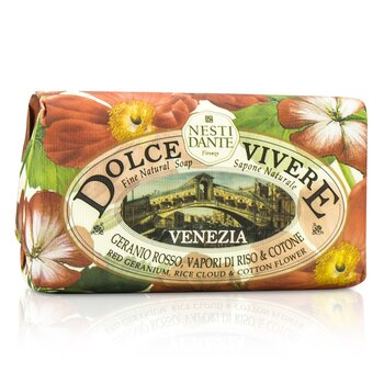 Nesti Dante สบู่ Dolce Vivere Fine Natural Soap - Venezia - Red Geranium, Rice Cloud & Cotton Flower