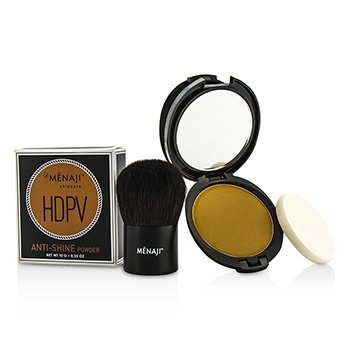 Menaji ชุด HDPV Anti-Shine Sunless Tan Kit: แป้งต่อต้านความมัน HDPV Anti-Shine Powder - T (Tan) 10g + แปรงคาบูกิ Deluxe Kabuki Brush 1ชิ้น