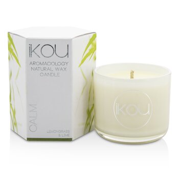 iKOU เทียนหอม Eco-Luxury Aromacology Natural Wax Candle Glass - Calm (Lemongrass & Lime)