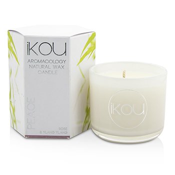 iKOU เทียนหอม Eco-Luxury Aromacology Natural Wax Candle Glass - Peace (Rose & Ylang Ylang)