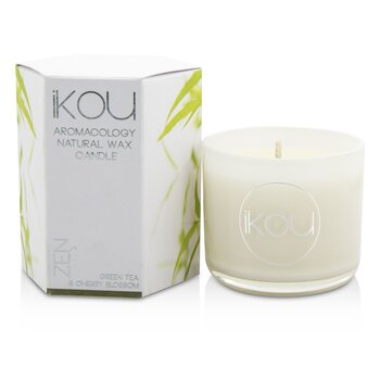 iKOU เทียนหอม Eco-Luxury Aromacology Natural Wax Candle Glass - Zen (Green Tea & Cherry Blossom)