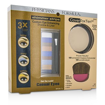 ชุดแต่งหน้า Makeup Set 8658: 1x อายแชโดว์ Shimmer Strips Eye Enhancing Shadow, 1x แป้งแต่งหน้า CoverToxTen50 Face Powder, 1x แปรง Applicator