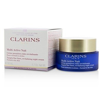 Clarins Multi-Active Night Targets Fine Lines Revitalizing Night Cream - สำหรับผิวธรรมดาถึงผิวแห้ง