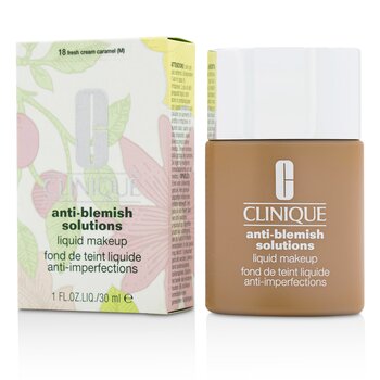 รองพื้นชนิดน้ำต่อต้านสิว Anti Blemish Solutions Liquid Makeup - # 18 Fresh Cream Caramel