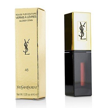 Yves Saint Laurent ลิปสติก Rouge Pur Couture Vernis a Levres Glossy Stain - # 46 Rouge Fusain