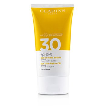 Clarins Sun Care Body Gel-to-Oil SPF 30 - สำหรับผิวเปียกหรือแห้ง
