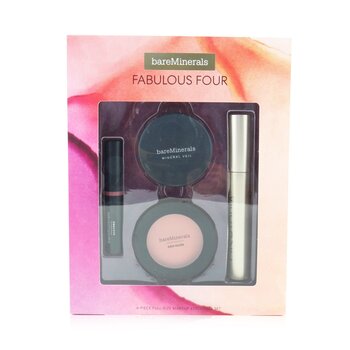 Fabulous Four Full Size Makeup Essentials Set (1x Mineral Veil Finishing Powder, 1x Blush, 1x Lipstick, 1x Mascara)