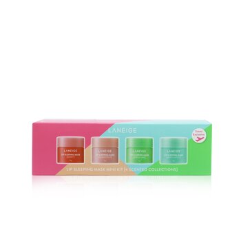 Lip Sleeping Mask Mini Kit (4 Scented Collections): Berry, Grapefruit, Apple Lime, Mint Choco