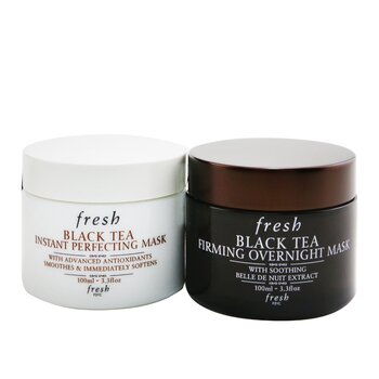 Fresh ชุด Black Tea Age-Delay For Night & Day: Black Tea Instant Perfecting Mask 100ml + Black Tea Firming Overnight Mask 100ml