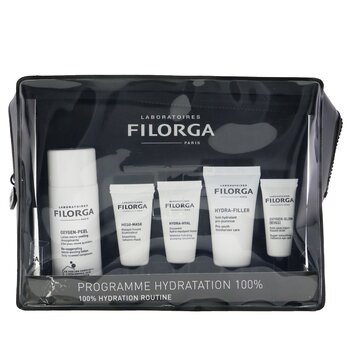 Filorga ชุดบำรุงผิวเพื่อความชุ่มชื้น 100%: Oxygen Peel 50ml+Meso Mask 7ml + Hydra-Hyal 7ml + Hydra-Filler 15ml+ Oxygen Glow Eyes 4ml + กระเป๋า