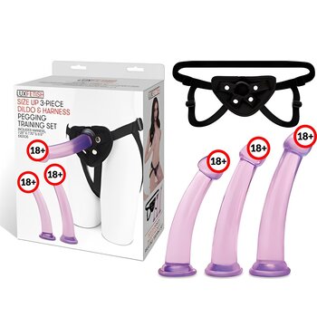 Size Up 3-Piece Dildo And Harness Pegging Training Set