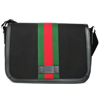 Gucci Techno Canvas Web Stripe Black Messenger Bag 630921