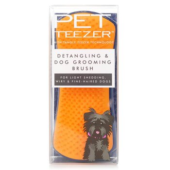 Teezer ยุ่งเหยิง Pet Teezer Detangling & Dog Grooming Brush (For Light Shedding, Wiry & Fine Haired Dogs) - # Navy / Orange