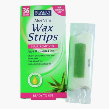 สูตรความงาม Aloe Vera Wax Strips Line Hair Remover Face & Bikini