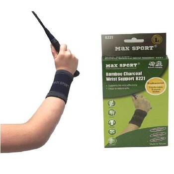 แม็กซ์ สปอร์ต Bamboo Charcoal Wrist Support ,S (8.9-12.7cm)