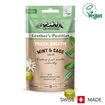 เกรทเธอร์ Swissherbs Mint & Sage Fresh Breath Sugarfree