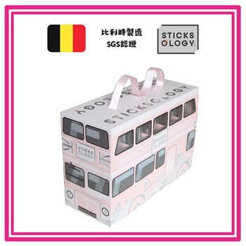 สติกส์วิทยา Sticksology - Deluxe Assorted Tea Stick Box Set -London Buses (50 pieces) (BABY PINK)