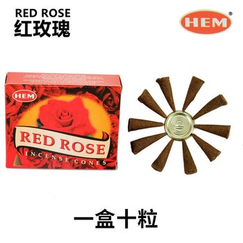 เฮม Handmade India Incense  Cone- RED ROSE
