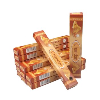ขลุ่ย Wardrobe Fragrance- Chandan Long Dhoop Sticks- 12 Boxes Set