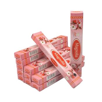 ขลุ่ย Wardrobe Fragrance - Magnolia Long Dhoop Sticks - 12 Boxes Set