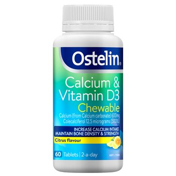 ออสเทลิน [Authorized Sales Agent] Ostelin Calcium & Vitamin D Chewable - 60 Tablets