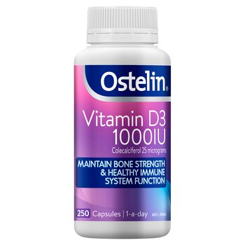 ออสเทลิน [Authorized Sales Agent] Ostelin Vitamin D3 1000IU - 250 Capsules