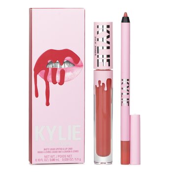Kylie โดย Kylie Jenner Matte Lip Kit: Matte Liquid Lipstick 3ml + Lip Liner 1.1g - # 801 Queen