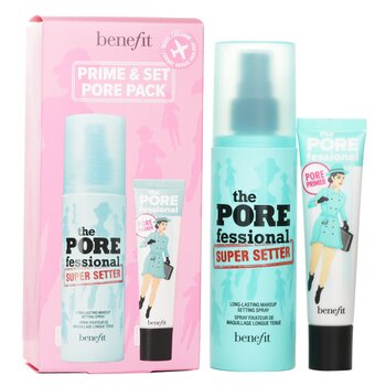 เบเนฟิท Prime & Set Pore Pack: The Porefessional Smoothing Face Primer + Super Setter Long Lasting Makeup Setting Spray