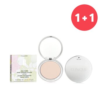 คลีนิกข์ 【1+1 Set】Stay Matte Powder Oil Free - No. 01 Stay Buff