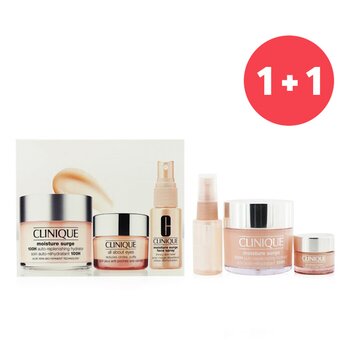 คลีนิกข์ 【1+1 Set】Moisture Surge Set: Moisture Surge 100H 125ml+ All About Eyes 15ml+ Moisture Surge Face Spray Thirsty Skin Relief 30ml