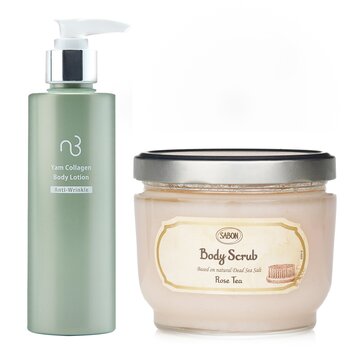 ซาบอน Sabon Body Scrub - Rose Tea  X Natural Beauty Yam Collagen Body Lotion