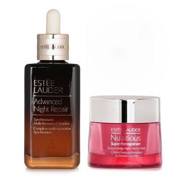 เอสเต้ ลอร์เดอร์ Estee Lauder Nutritious Super-Pomegranate Radiant Energy Night Creme/ Mask + Advanced Night Repair Synchronized Multi-Recovery Complex