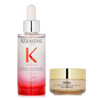 เคเรสตาส Kerastase Genesis Anti Hair-Fall Fortifying Sérum (Weakened Hair, Prone to Falling) 90ml X Ottie Gold Prestige Resilience Lifting Eye Contour 30ml