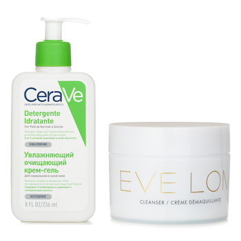 อีฟ ลม Eve Lom Cleanser 236ml X CeraVe Hydrating Cleanser For Normal to Dry Skin (With Pump) 200ml