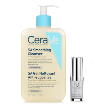 เซราวี CeraVe SA Smoothing Cleanser (Random Packaging) 473ml X Natural Beauty Hydrating Radiant Eye Concentrate (Exp Date: 02/2026) 15ml