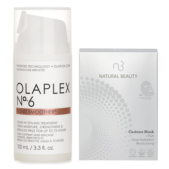 โอลาเพล็กซ์ Olaplex No. 6 Bond Smoother 100ml X Natural Beauty r-PGA Deep Hydration Moisturizing Cushion Mask (Exp Date: 01/2026) 6x 20ml
