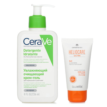 Heliocare โดย Cantabria Labs Heliocare by Cantabria Labs Heliocare Ultra 90 Gel SPF50 50ml X CeraVe Hydrating Cleanser For Normal to Dry Skin (With Pump) 236ml