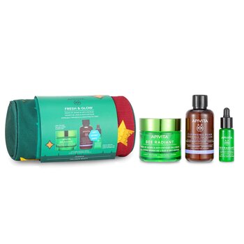 ชุดของขวัญ Fresh & Glow (Bee Radiant- เนื้อบางเบา): เจลครีม 50ml+ เซรั่ม 10ml+ คลีนซิ่งครีมมี่โฟม 75ml+ กระเป๋า